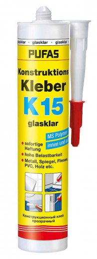 Konstruktions Kleber K 15 glasklar, Pufas